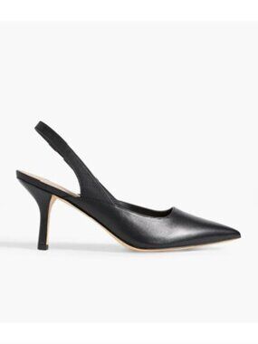 New Stuart Weitzman Zuri Slingback Leather Pump Black Size 9.5
